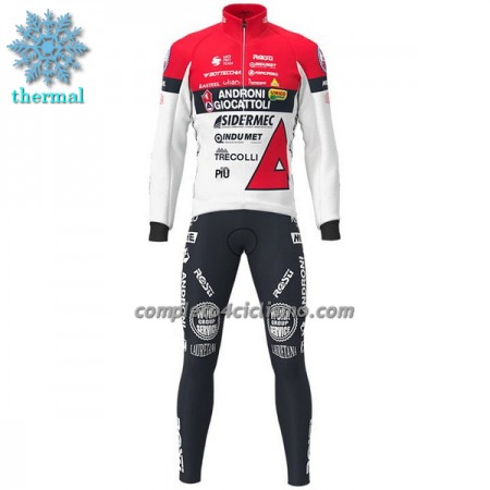 Completo Maglia ML + Pantaloncino con bretelle ML Sidermec 2021 Androni Giocattoli Winter Invernale Rosso Bianco